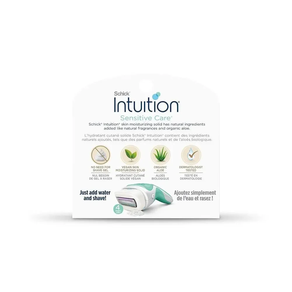 2 Schick Intuition Sensitive Skin 3 Razor Refills, Aloe & Vitamin E, NEW IN BOX